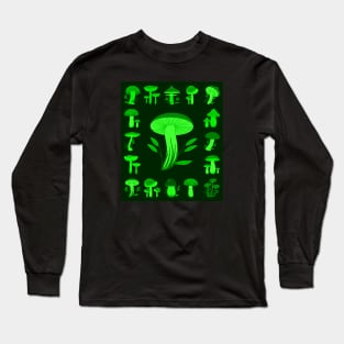 Green Mushrooms Long Sleeve T-Shirt